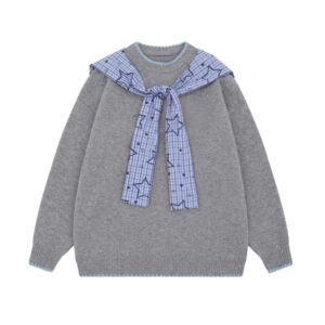 Cape Inspired Preppy Pullover Sweater