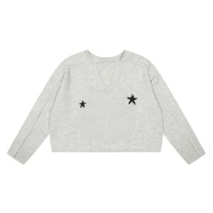 V-Neck Soft Short Gray Sweater